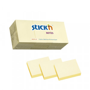 Notes autoadeziv Stick"n - galben pastel, 38 x 51 mm, 12 x 100 file/set