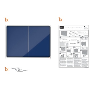 Panou textil, ramă aluminiu, interior, 8xA4, geam glisant si cheie, NOBO Premium Plus - Img 7