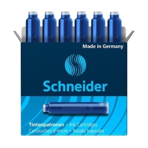 Patroane stilou Schneider, 6 buc, albastru