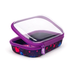 Penar cu fermoar ZIPIT Clear Top Storage Box - Neon Heart4