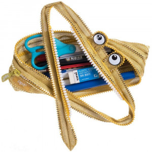 Penar cu fermoar, ZIPIT Monster Special Edition - auriu - Img 3