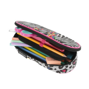Penar neechipat fete, 1 fermoar, Dimensiuni 21,5x9x6cm, tip Etui, Motiv Wild Neon Herlitz - Img 4