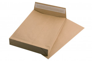 Plic B4 siliconic (250x353mm), kraft natur, cu burduf 100mm, 120g/mp