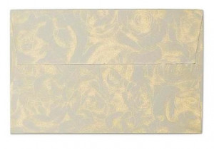 Plic mini autoadeziv (70x100mm), ivoire Roses, 120g/mp