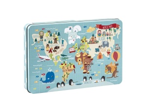 Puzzle XL Harta Lumii, 24 piese, 24 x 48 cm, +3 ani
