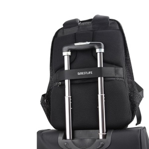 Rucsac BESTLIFE Travel Safe - negru/gri - laptop 16 inch, charge pentru USB si TypeC conectori - Img 4