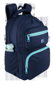 Rucsac Oxford Bicolor, 2 compartimente, 32 x 44 x 18 cm, 25 l, compartiment captusit, 2 buzunare frontale, buzunar exterior ascuns cu fermoar dublu pentru dreptaci / stangaci, eticheta nume, suport orar, maner si barete buretate, nylon reciclat4