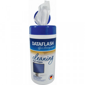 Șervețele umede pentru curățare monitoare TFT/LCD Data Flash, 100/tub,