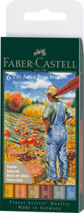 Set 6 markere Faber-castell Pitt artist pen, culori toamnă