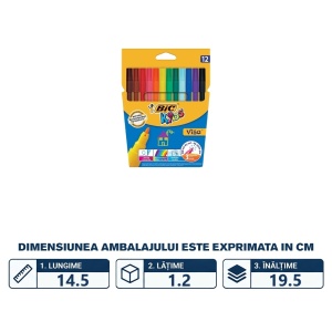 Set carioci BIC Visa, 12 culori2