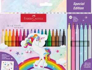 Set carioci Faber-castell unicorni, 18+6 culori