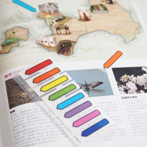 Stick index plastic transparent color Stick"n 8 culori neon, 45 x 12 mm, 8 x 15 file/set4