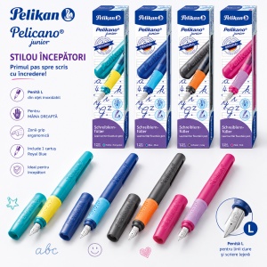 Stilou Pelikano Junior, peniță L pentru stângaci, grip ergonomic