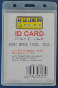 Suport vertical water proof pentru ID carduri din PP transparent Kejea