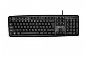 Tastatura Spacer SPKB-520 cu fir, USB, 104 taste, anti-spill, negru - Img 2