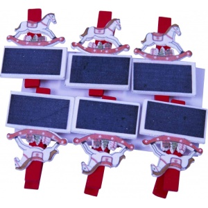 Accesorii creație Colorarte, lemn - cârlig cal, colorat, 3.5cm, set 6 buc