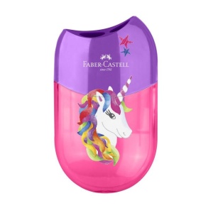 Ascuțitoare plastic dublă cu container Faber-castell, unicorni și dinozauri 2
