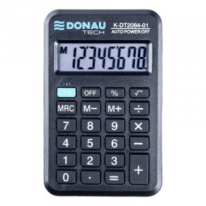 Calculator de buzunar, 8 digits, 98 x 65 x 9 mm, Donau Tech DT2084, negru