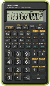 Calculator stiintific, 10 digits, 131 functii, 144 x 75 x 10 mm, SHARP EL-501TBGR, negru/verde