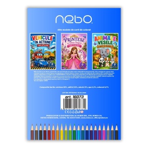 Carte de colorat NEBO, A4, 8 file, Animale vesele4