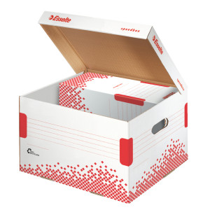 Container arhivare cu capac integrat Esselte Speedbox M, carton ondulat