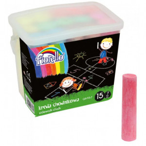 Cretă color Fiorello Jumbo GR-F15-7, pentru asfalt, 7 culori, găletușă 15 buc