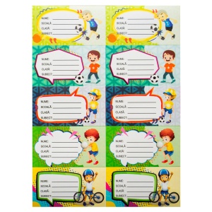 Etichete școlare cu desene, 20 coli/set2