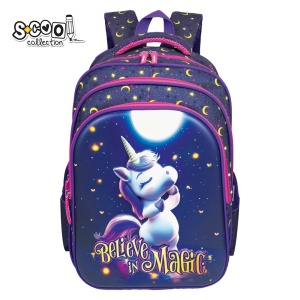 Ghiozdan 3D ergonomic BELIEVE IN MAGIC - S-COOL, 30x22x42 cm