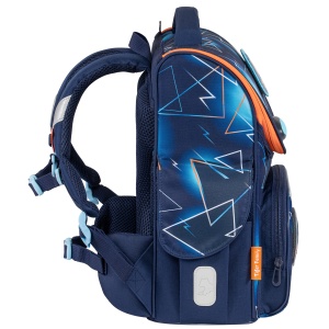 Ghiozdan neechipat Nature Quest Pro, dimensiune 35 x 31 x 19 cm, motiv Lightning Race, Go Green5