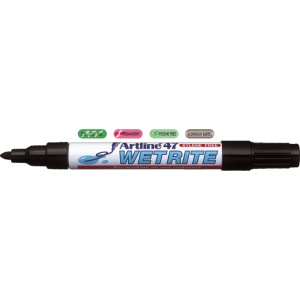 Marker Artline 47, pentru suprafețe umede, corp metalic, vârf rotund 1.5mm - negru