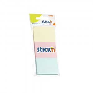 Notes autoadeziv 38x51 mm Stick"n 3 x 100 file/set - 3 culori pastel