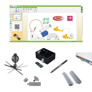Pachet interactiv IQboard Expert ST 94" Visionary Minds cu pentray interactiv, incinte acustice integrate si adaptor wireless USB - Img 2