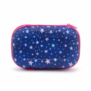 Penar cu fermoar ZIPIT Playful Clear Top Box - Pink Stars5