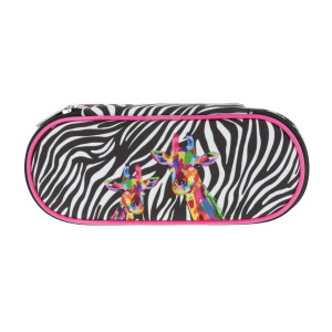 Penar neechipat fete, 1 fermoar, Dimensiuni 21,5x9x6cm, tip Etui, Motiv Wild Neon Herlitz - Img 1