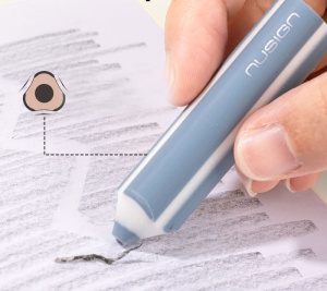 Radiere triunghiulare Nusign Deli, pencil shape, set 5 bucăți7