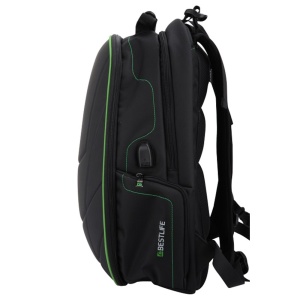 Rucsac BESTLIFE Gaming Assailant - negru/verde - laptop 17 inch, compartiment anti-vibratie, charge - Img 5