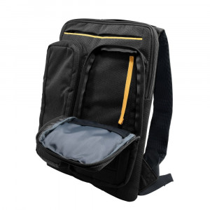 Rucsac CATERPILLAR Code - Quest Commuter, material 420D hexagonal, 2 buzunare exterioare - gri inchis - Img 2