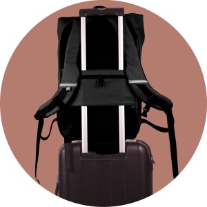 Rucsac Oxford Identity Off Road Rolltop, 10 compartimente, 32 x 48 x 10 cm, capacitate 24 l, compartiment pentru haine, agățătoare cuier, baretă torace reglabilă, bareta pentru prindere pe troller, breloc chei, închidere roll-up cu cataramă4