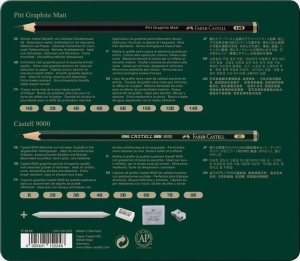 Set 20 buc creion grafit Faber-castell mat + Castell 90005