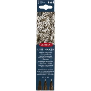 Set 3 buc liner grafic profesional Derwent (0.1/0.3/0.5 mm), negru2