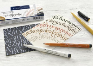 Set 6 buc marker caligrafic Faber-Castell Pitt Artist Pen2