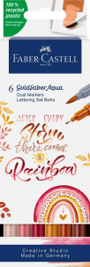 Set 6 markere solubile 2 capete Faber-castell Goldfaber Boho