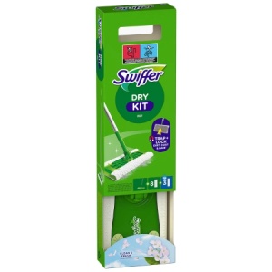 Set mop plat Swiffer Dry + Wet, cu 3 rezerve umede + 8 rezerve uscate
