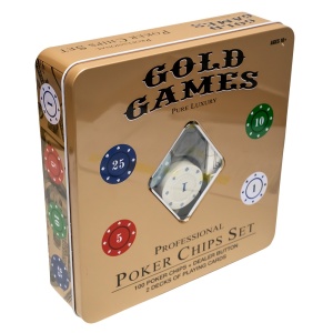Set poker: Cărți + jetoane, în cutie metal4