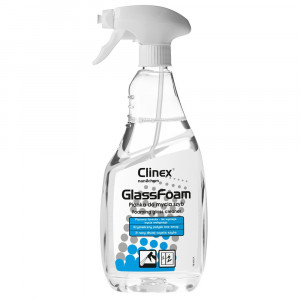 Spumă pentru curățare geamuri cu pulverizator Clinex Glass Foam, 650 ml