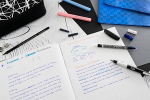 Stilou școlar Eberhard faber NXT gri-negru + 2 cartușe cerneală + pic3