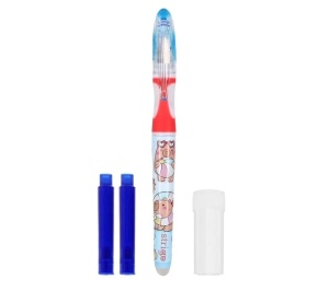 Stilou Strigo cerneală cu ștergere + 2 rezerve + dispozitiv curățare, în blister, Capybara roz2