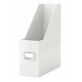 Suport vertical carton laminat Leitz WOW Click & Store A4, pliabil, cu etichetă pentru indexare.