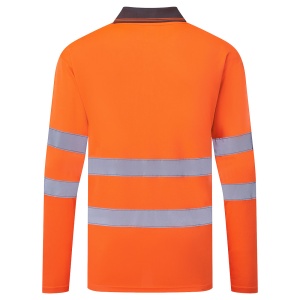 Tricou polo cu mânecă lungă reflectorizant Portwest ES277 ES1 ESSENTIAL Hi-Vis, 100% poliester, 175 gr/mp2