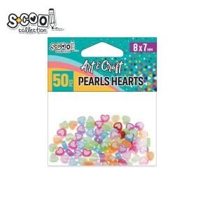 Accesorii craft S-COOL, mărgele inimioară, 8x7 mm, 50 buc/set